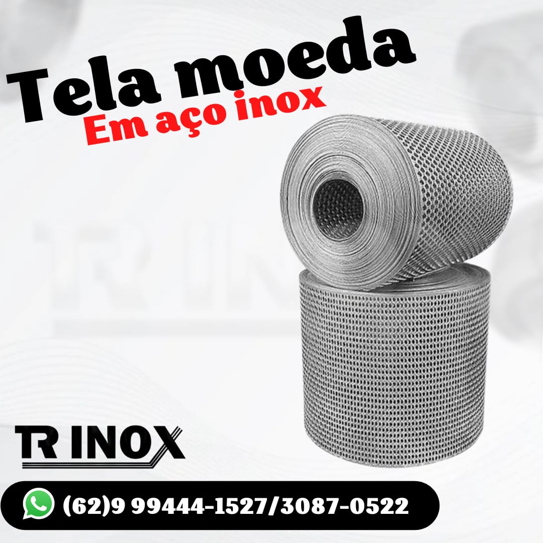 Tela moeda em aço inox